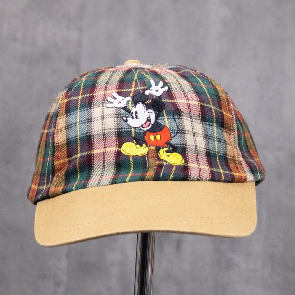 Vintage 1990's Mickey Unlimited Mickey‎ Mouse Plaid Snapback 6 Panel Hat
